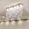 Hängslampor nordiska restaurang kristallljus modern led villa bar rektangulär lampa lyx hängande
