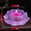 Ljusstakar 7 färger kristall lotus hantverk ljusstake kandelabra bröllopsdekor prydnader hem bar fest dekoration gåvor