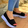 Sandalen Damenschuhe Sneakers Slip-on Fischmaul Mode Keile Plattform Bequeme Slipper Laufen Fitness