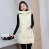 Women's Vests Women Autumn Winter Long Casual Thicken Waistcoat Cotton Padded Hooded Sleeveless Jacket Coat Vest For Female H129