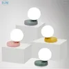 Tischlampen Nordic Moderne Glaskugel Weiße Lampe Einfache Bunte Eisen Schreibtisch Für Wohnzimmer Schlafzimmer Nachttisch Home Beleuchtungskörper