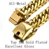 Catene 16mm Cool Square Buckle Acciaio inossidabile 316L Argento / Oro Catena a cordolo cubano Mens Collana o bracciale da uomo 7-40 "Gioielli di moda1