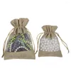 Christmas Decorations 30Pcs Flax Organza Bags Burlap Drawstring Pouch Gifts Bag Wedding Party For Coffee Beans Candy Makeup Jewelry Pac