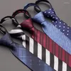 Bow Ties High Quality 2023 Designers Brands Fashion Business Casual 6cm Slim For Men Zipper Necktie Formal Wedding With Gift Box