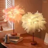 Nachtlichter, Fernbedienung, Feder-Tischlampe, USB/Akku, DIY, kreatives warmes Licht, Baum, Lampenschirm, Hochzeit, Zuhause, Schlafzimmer, Dekoration