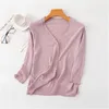 Women's Knits & Tees Korean V-neck Ice Silk Cardigans Women Summer Knitted Sweater Thin Pink White Ladies Casual Knitting Coats 2023 Cardiga