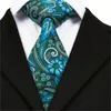 Bow-slipsar SN-1642 Designer för män Silkens halskläder Grön Jacquare Woven Släpp Floral Formal Tie Pocket Square Cufflinks Set Dis