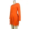 Casual jurken Autumn Slim Tassel Jurk Solid Color 2023 Damesjurken voor vrouwen Fashion S Sexy Birthday