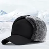 Bérets extérieur chaud fausse fourrure hiver chapeaux pour hommes femmes oreille rabat casquette Ski masque neige thermique doux coupe-vent froid casquettes