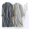 Vêtements ethniques Traditionnel Couleur Solide Hommes Pur Coton Peignoir Été Japonais Kimono Maison Vêtements Lâche Cardigan Yukata Kimonos CaotEthni