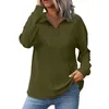 Women's T Shirts Trashier Women's Plain Shirt Blouse Button Placket Tops Lapel Tunic Long Sleeve Elegant Cheer