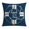 Pillow !Blue Mediterranean Square Throw Pillow/almofadas Case 45x45 53x53 60x60 30x50 Sail Ship Cover Home Decore