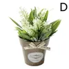 Dekorative Blumen Kränze Simulation Lavendel Mini Topf Bonsai mit Vase für Büro Wohnzimmer künstliche Pflanze Blume Home O9I4