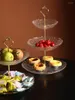 Borden Europese stijl multi-laags fruitbakje Huis woonkamer salontafel salontafel drielaags glazen cake dessert standdecoratie