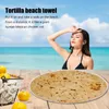 Handduk tortilla form filt rund strand badbad kappa 150 cm bärbara fester stränder picknick leveranser