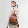 Schultaschen 2023 Mode Leopard Leder Frauen Rucksack Hohe Qualität Weibliche Damen Student Tasche Mädchen Casual