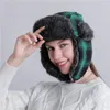 Bérets femmes plus épais Plaid LeiFeng chapeau oreillette casquette hommes Bomber hiver chaud fourrure russe en plein air cyclisme coupe-vent Ski neige