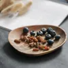 Plates Wooden Round Pastry Serving Plate Rectangle Dish Dried Fruit Tray Tableware Salad Cake Dessert Storage