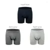 Sous-vêtements Norcotton 3PC Pack Homme Boxers Solide Couleur Plus Long Trunks Sous-vêtements pour hommes Plus Taille Shorts Trunk