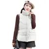 Gilets pour femmes Veste d'hiver Femmes Vêtements Col montant Manteaux et vestes sans manches Court Slim Gilet coréen Winterjacke Damen