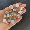 Charms Natural Freshwater Pearl Flat Round Pendant Jewelry Accessories Used For DIY Making Necklace Bracelet Size 7x10-15x25mm