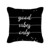 Pillow Polyester Geometric Pattern Cases Fashion Beauty Black White Gray Square High Quality Cover 45 45cm