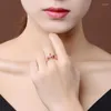 Anéis de casamento Ociki Crystal Ring Crown Rose Gold Color Cz Jóias Vermelhas para Mulheres Girls Drop Drop Wholesale