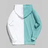 Men's Hoodies European Casual Loose Stitching Sports Pullover Long-sleeved Hooded