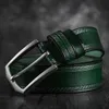 Belts Men Leather Belt Blue/black/green/brown Male Waist Casual High Quality 100-130CMBelts