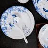 Servis uppsättningar av blå och vit porslinskål set kreativ presentför försäljningspromotion jingdezhen keramiska ris bordsartikel hushåll