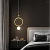 Pendellampor nordiska minimalistiska långa lyssljus smides järn blackgold sovrum sovrum lampa kreativ nattbelysning