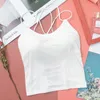 CAMISOS Tanks Dames ondergoed Sexy Cross Beauty Back Vest Top Lingerie Pad mouwloze riemen gebreide buistank
