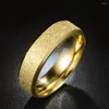 Wedding Rings Colorful Matte Narrow Titanium Steel Ring For Men And Women Stress Release Sandblasting Stainless Bands Casual Tail