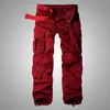 Pantalons pour hommes Hip-Hop Casual Loose Fashion Sports Washed Pure Cotton Solid Color Multi-Pocket Salopettes Pantalon large