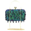 Evening Bags 2023 European Women Bag Handmade Peacock Sequins Beaded Day Clutches Handbag Elegant Ladies Phone Purse Messenger