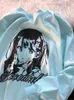 Women's T -skjortor Vintage långärmad skjorta för män kvinnor kawaii anime girl print tops 2023ss koreansk grunge bf hiphop high street