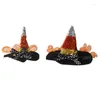 Dog Apparel Halloween Costume Witch Wig Hat Chihuahua Cat Accessories For Small Dogs Supplies Yorkshire Terrier Pets Shop Acessorios