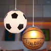 Hängslampor glas fotboll ljuskrona blå boll kreativ restaurang barn rum dekoration balkong tak lb12232