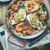 Teller, Edelstahl, Paella-Pfanne, spanische Meeresfrüchte-Bratpfanne, antihaftbeschichtet, für die Küche, gebratenes Hähnchen, Obstteller, Kochwerkzeug, 24 cm