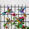 Decoratieve beeldjes 1 st. Hummingbird Big hanger decoratie metalen vogelwand kunst sculptuur buitenhangend ornament voor tuinhuisdecoratie