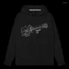 Hoods Hoodies gitaarstructuur Diagram Gitarist Gitarist Mens Sportswear Kleding Tracksuit sweatshirt Sporting met lange mouwen herfstkleding