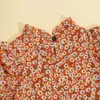 Girl Dresses Little Girls Floral Print Dress Cute Long Sleeve Ruffle Collar Loose A-Line For Holiday Beach 2-7Y Toddler