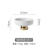 Plates Home Decoration 8 Inch Ceramic Fruit Tray White Round Tall Storage Modern Living Room Coffee Table Snack