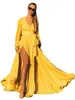 Повседневные платья богемные летние платья Женщины Элегантные 2023 Сплошная V Seck Loak Beach Party Maxi Long Vestido