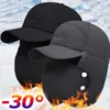 Boinas ao ar livre Faux Fur Winter Hats for Men Feminino Máscara de Bapa de Ski Máscara de Bapa Térmica à prova de vento macio à prova de vento