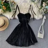 Casual Dresses Summer Velvet Dress Fashion Women Slim Bodycon Mini Party Vintage Spaghetti Strap Backless Robe Vestidos Mujer