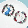 Brooches Wuli&baby Big Wreath For Women Lady 2-color Rhinestone Enamel Animal Party Office Brooch Pin Gifts