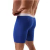 Onderbroek sexy mannen ondergoed katoenen boksers shorts push omhoog hoge taille u convex pouch lange been cueca calzoncillo groot formaat l-5xl