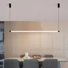 Pendant Lamps Modern Black Lamp Simple LED Chandelier For Living Room Dining Table Acrylic El Indoor Decorative Kitchen Island