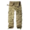 Pantalons pour hommes Hip-Hop Casual Loose Fashion Sports Washed Pure Cotton Solid Color Multi-Pocket Salopettes Pantalon large